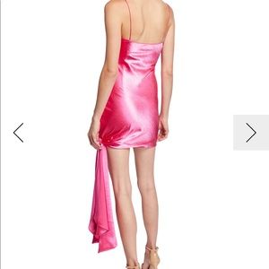 Cinq a sept Ryder Crushed-Satin Draped Side Dress